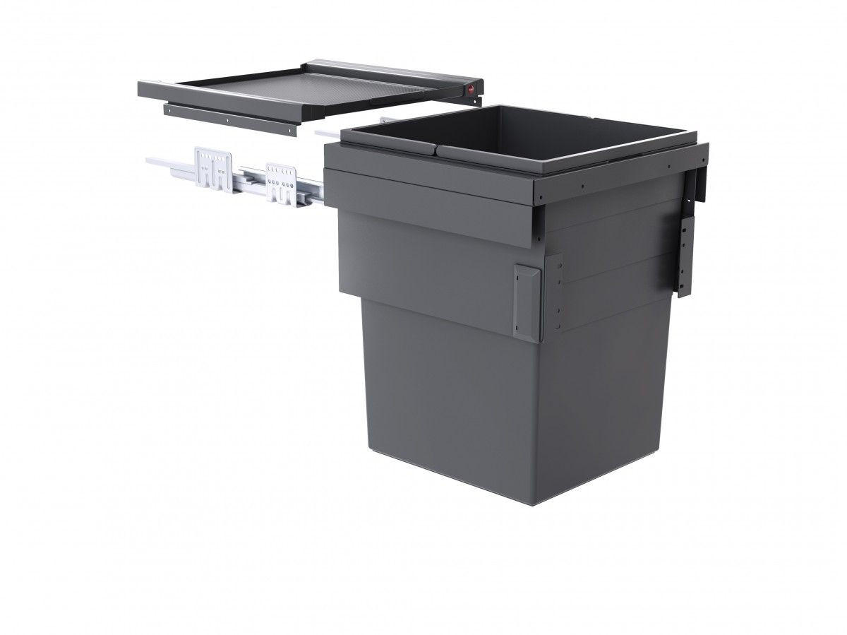 ABFALLSAMMLER 55 l  Kunststoff  - Dunkelgrau/Grau, Basics, Kunststoff (41,2-41,8/49-54,4/40cm) - HKT