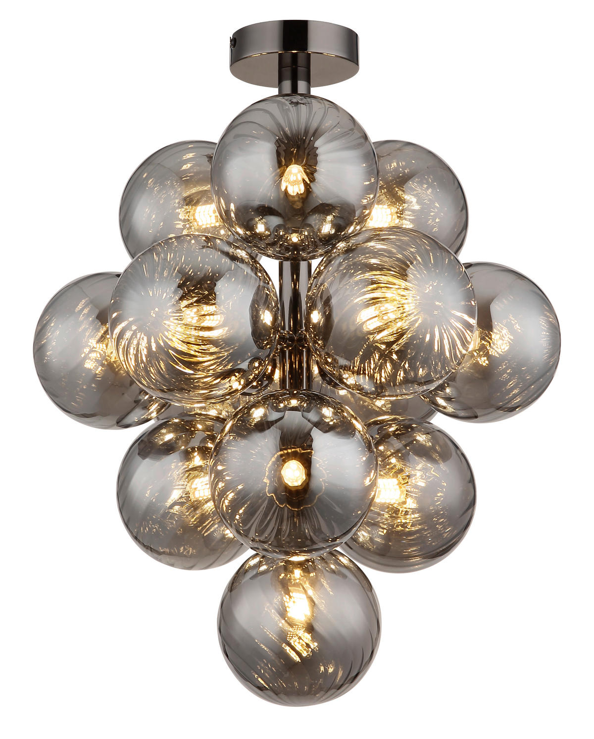 DECKENLEUCHTE  39,5/50 cm    - Schwarzchrom, Design, Glas/Metall (39,5/50cm) - Collet's Monde