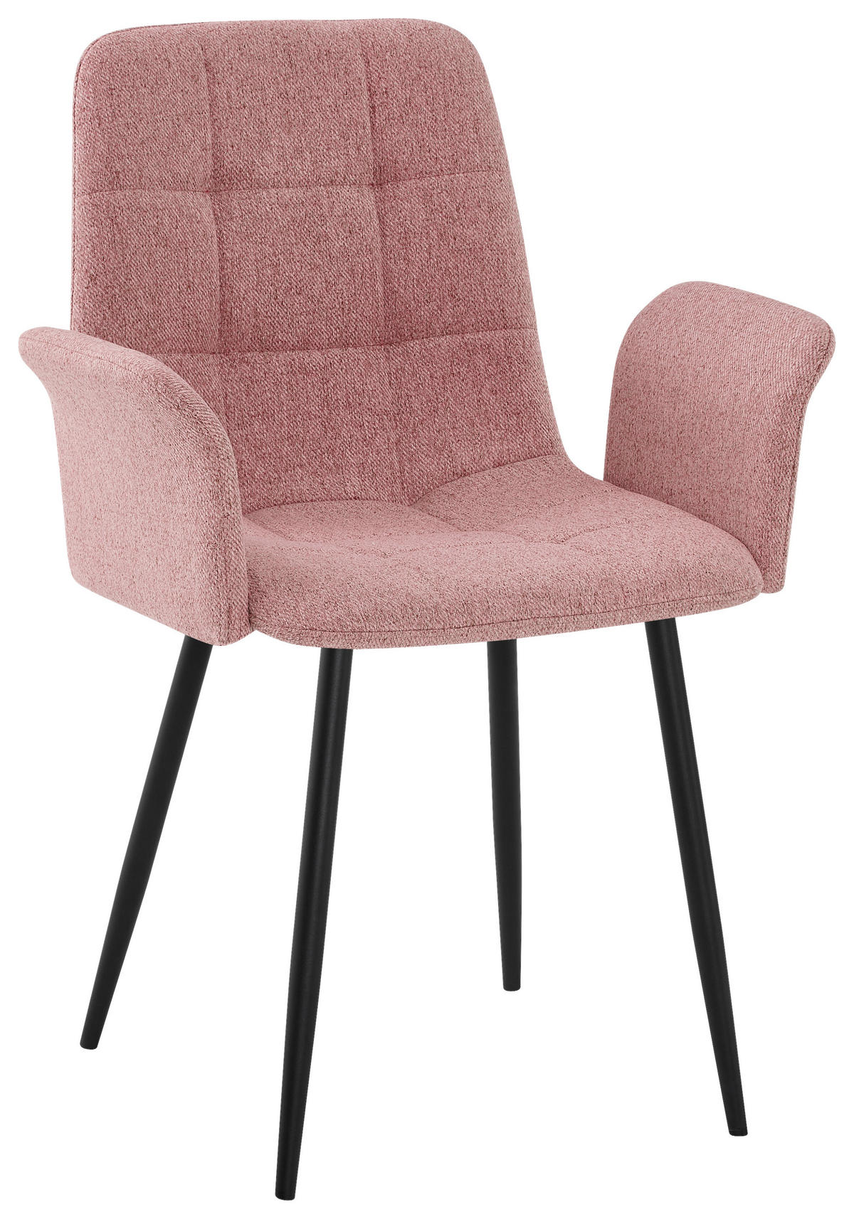 ARMLEHNSTUHL   Webstoff  - Schwarz/Rosa, Design, Textil/Metall (59/87,5/55cm) - Stylife
