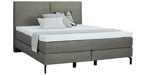 BOXSPRINGBETT 180/200 cm  in Grau  - Schwarz/Grau, KONVENTIONELL, Textil/Metall (180/200cm) - Dieter Knoll