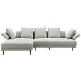 ECKSOFA in Mikrofaser Hellgrau  171/282 cm  - Hellgrau/Schwarz, Design, Textil/Metall (171/282cm) - Hom`in