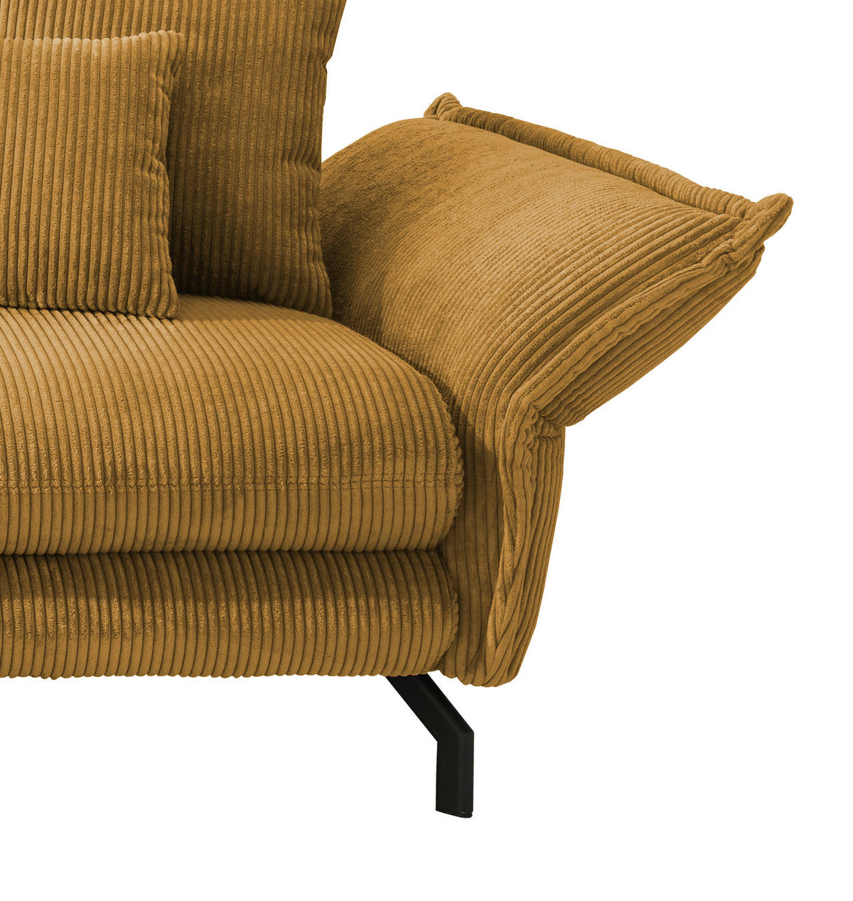 ECKSOFA in Cord Goldfarben  - Goldfarben/Schwarz, Modern, Textil/Metall (180/255cm) - Livetastic