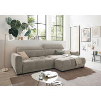 ECKSOFA Mikrofaser Sandfarben  - Sandfarben/Schwarz, Basics, Kunststoff/Textil (297/170cm) - Livetastic