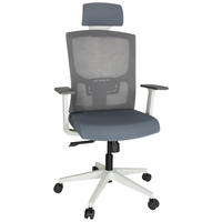 DREHSTUHL Netzbespannung, Flachgewebe Grau, Weiß  - Weiß/Grau, MODERN, Kunststoff/Textil (70/135/58cm) - MID.YOU