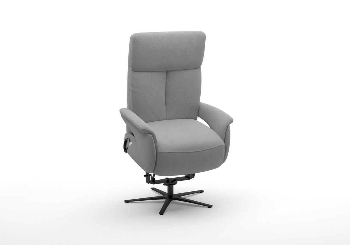 RELAXSESSEL TV TRIPLE SEVEN XTRA LARGE S1 Mikrofaser Kopfteilverstellung, Aufstehhilfe, Fußteilverstellung, Rücken echt    - Schwarz/Grau, Basics, Textil/Metall (86/111/86cm) - Sit & More