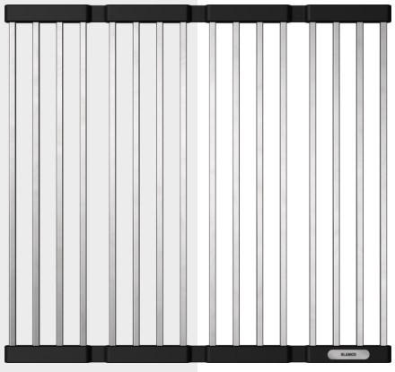 ABTROPFMATTE   - Edelstahlfarben/Schwarz, Basics, Kunststoff/Metall (46/1/42,5cm) - Blanco