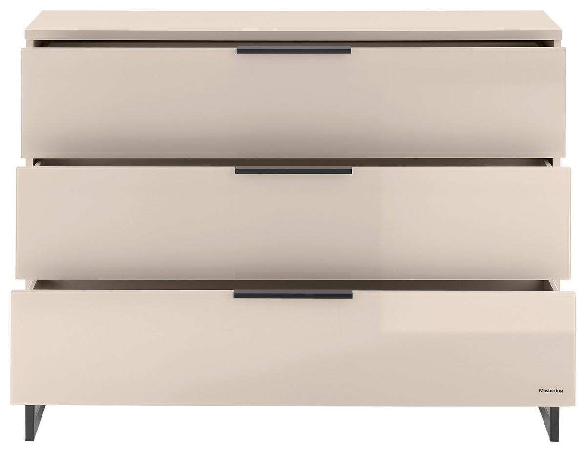 KOMMODE  in 120/95/40 cm  - Sandfarben/Schwarz, Design, Glas/Holzwerkstoff (120/95/40cm) - Musterring