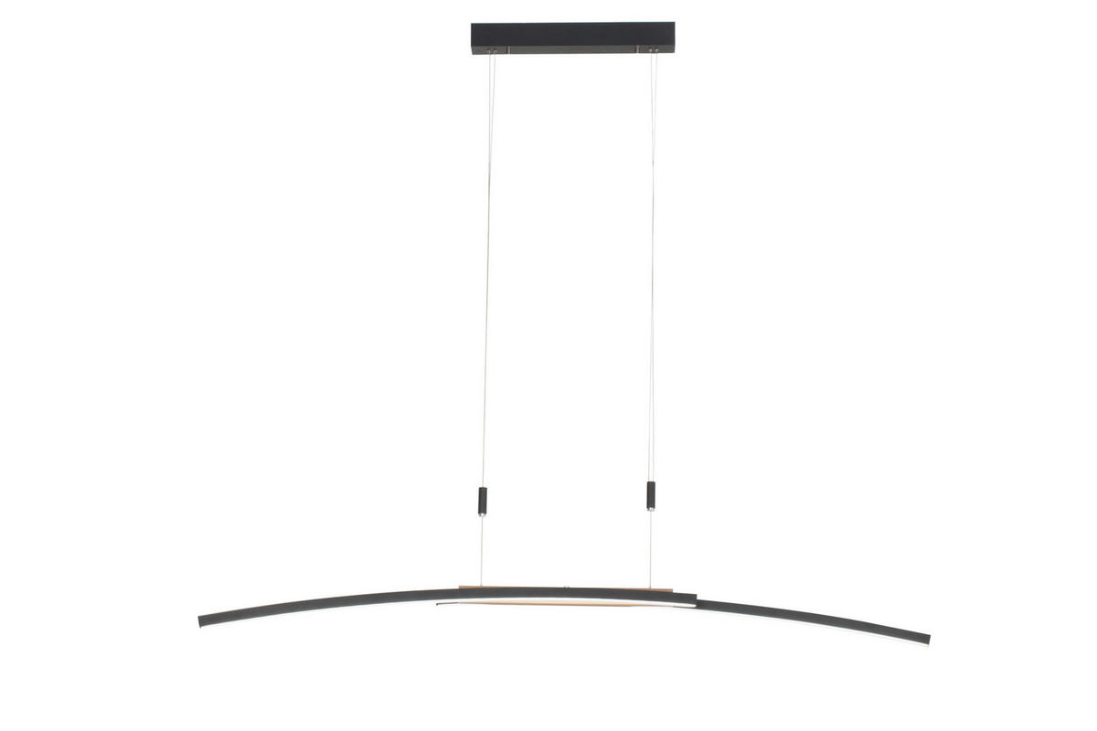 LED-HÄNGELEUCHTE 130/6,5/155 cm  - Schwarz, Basics, Holz/Metall (130/6,5/155cm) - Dieter Knoll