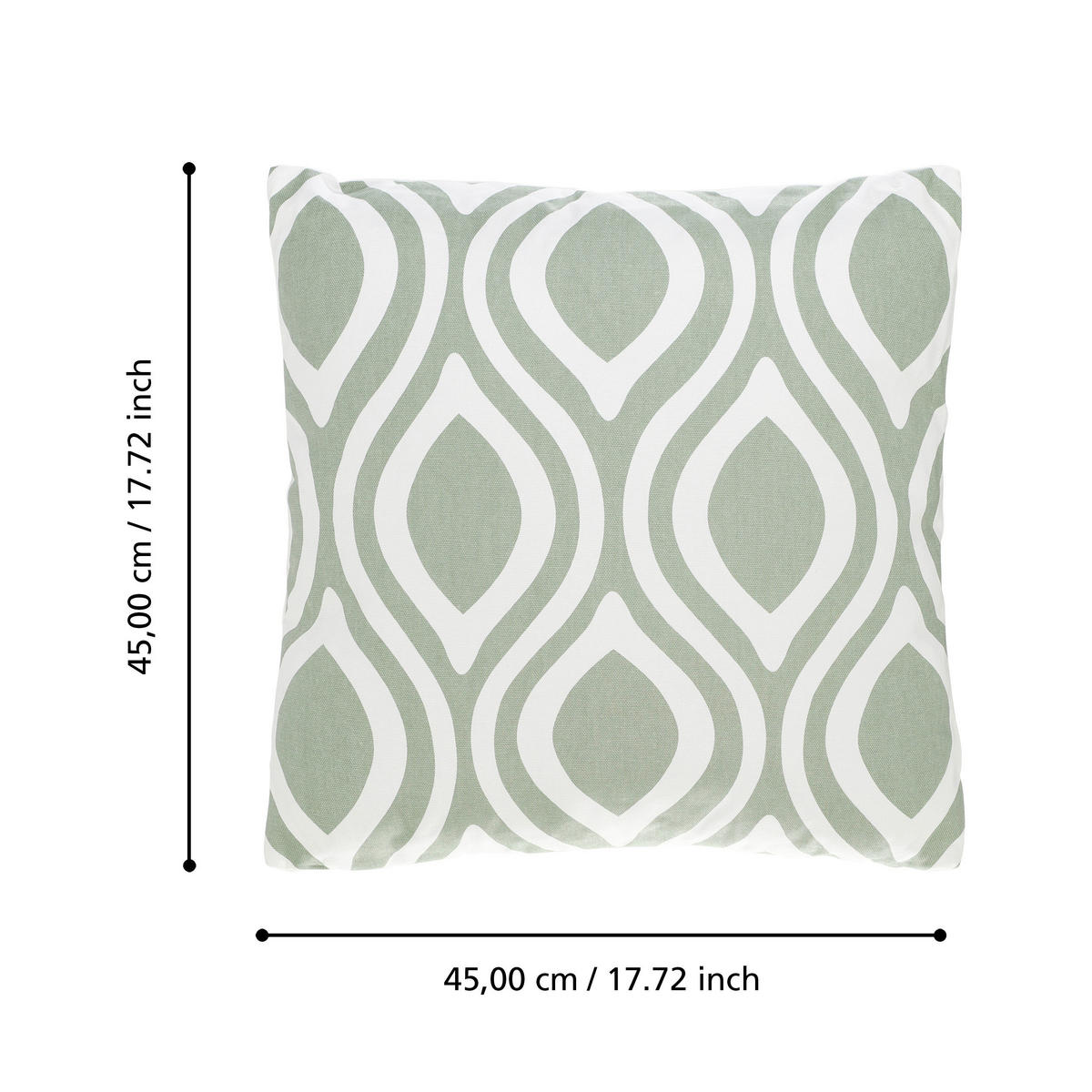 ZIERKISSEN  45/45 cm   - Weiß/Grün, Basics, Textil (45/45cm) - Eglo