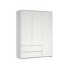 DREHTÜRENSCHRANK 149/202/58 cm 3-türig Weiß  - Silberfarben/Weiß, KONVENTIONELL, Holzwerkstoff/Metall (149/202/58cm) - Boxxx