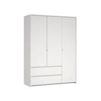 DREHTÜRENSCHRANK  in Weiß  - Silberfarben/Weiß, KONVENTIONELL, Holzwerkstoff/Metall (149/202/58cm) - Boxxx