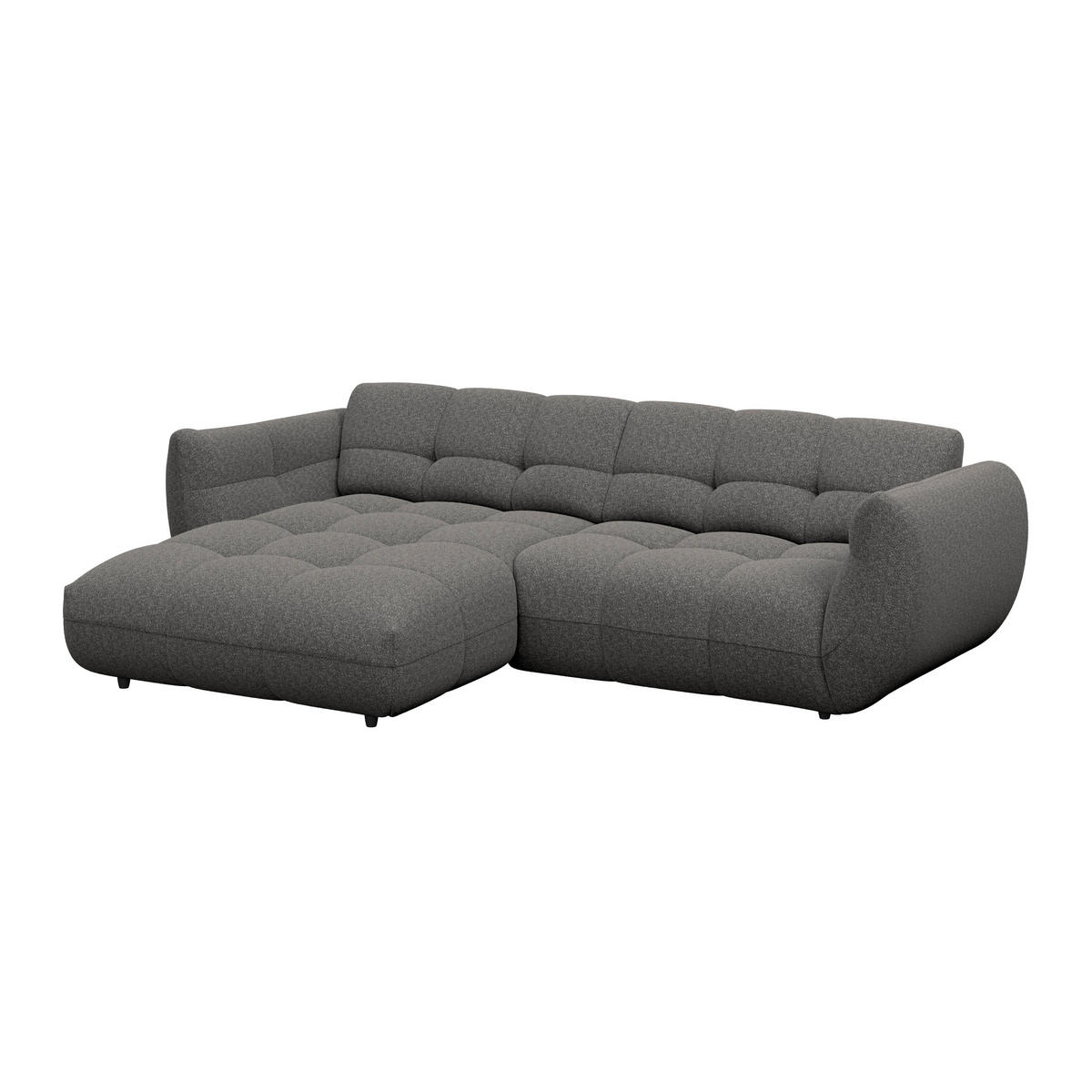 ECKSOFA Chenille Graubraun  - Dunkelgrün/Graubraun, Trend, Kunststoff/Textil (178/280cm) - MID.YOU