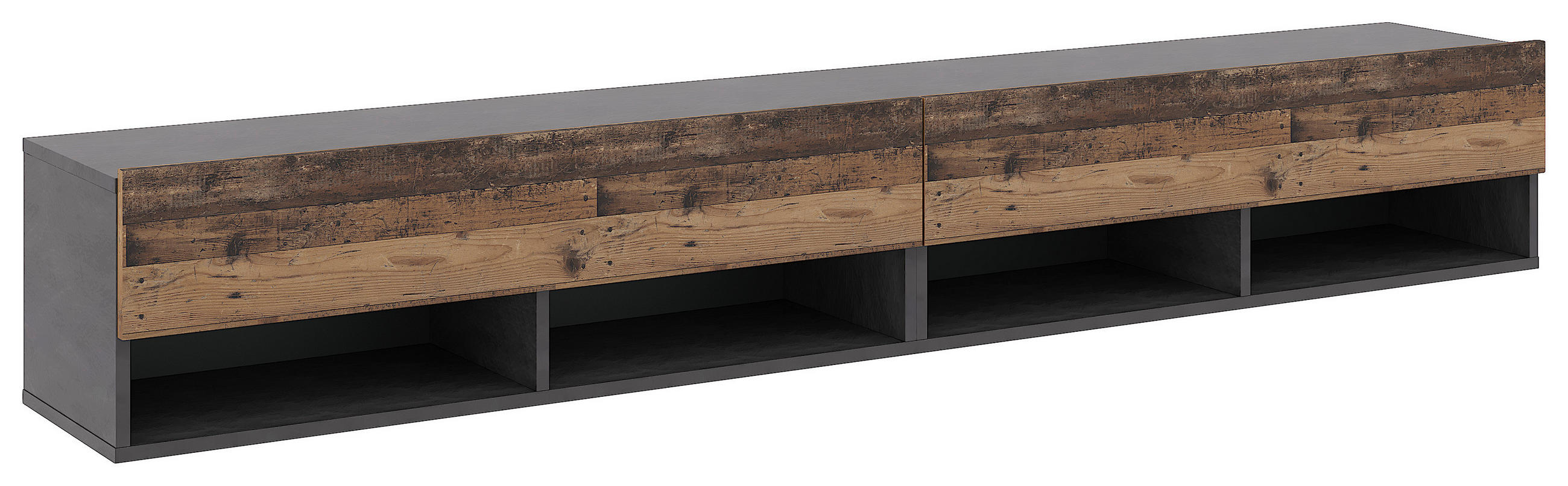 LOWBOARD DERBY  in 200/31,5/32,5 cm  - Alteiche/Dunkelgrau, Design, Holzwerkstoff (200/31,5/32,5cm) - Livetastic