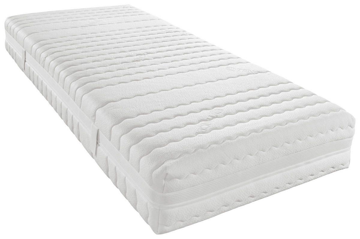 LEŽIŠČE Z ŽEPKASTIM VZMETENJE ORTHO STAR PLUS 90/200 cm  - bela, Konvencionalno, tekstil (90/200cm) - Novel