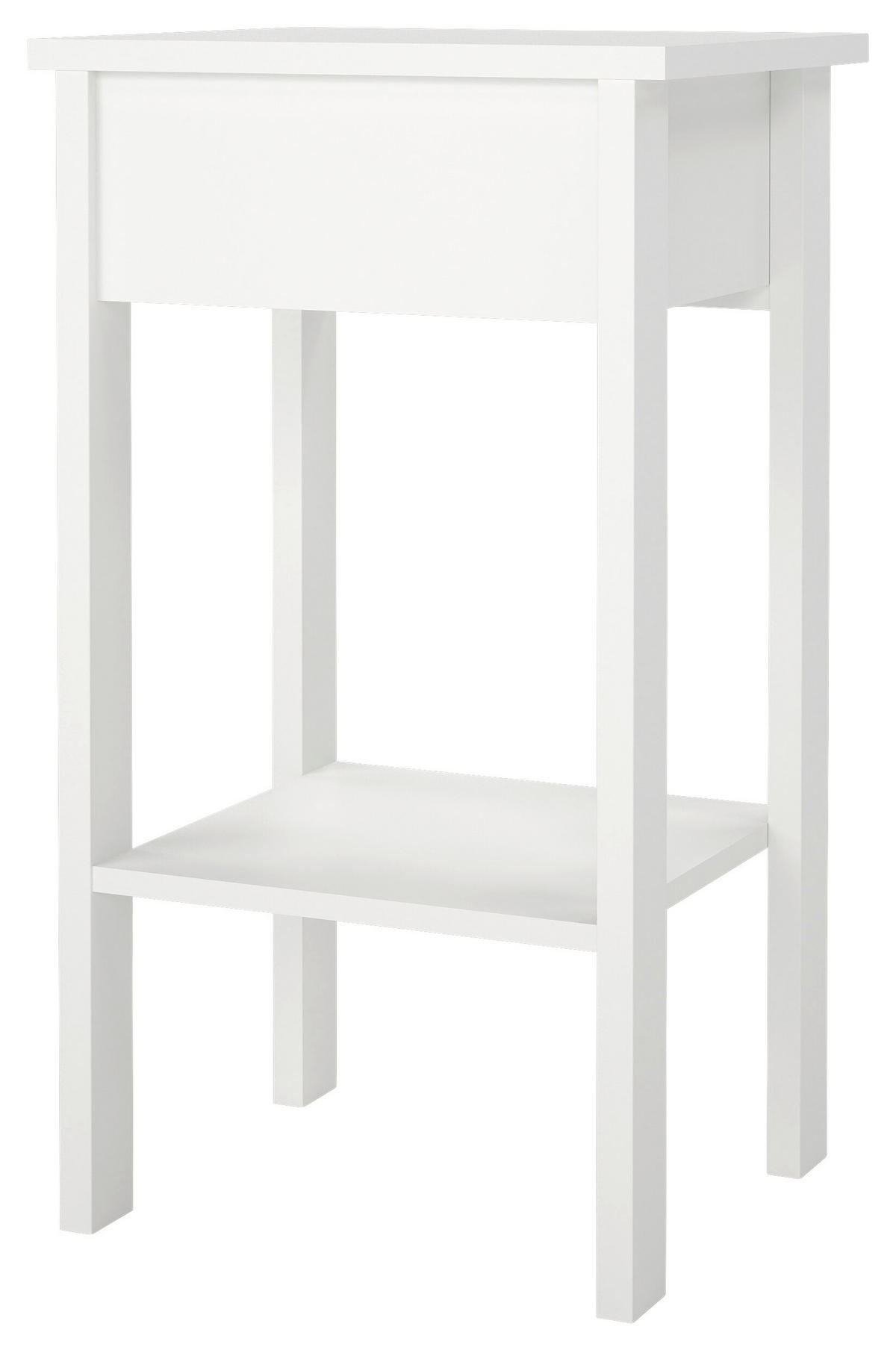 NOČNÍ STOLEK, bílá, 40/70,1/34,2 cm - bílá/barvy stříbra, Moderní, kov/kompozitní dřevo (40/70,1/34,2cm) - MID.YOU
