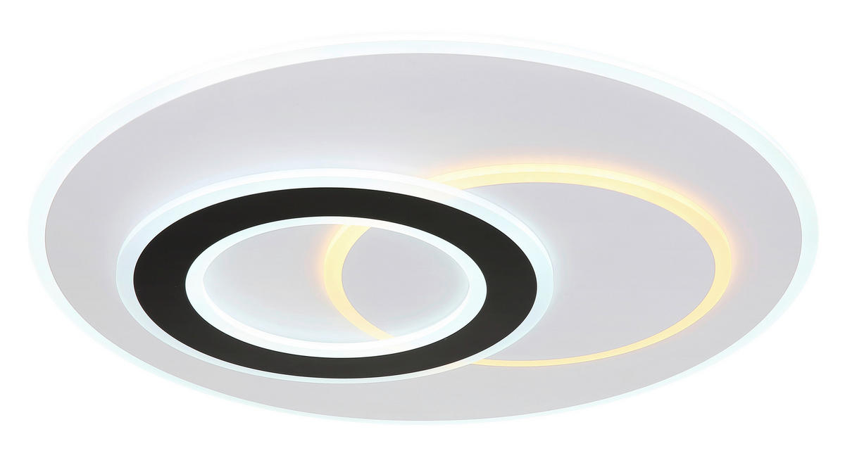LED-DECKENLEUCHTE 70/5,9 cm    - Opal/Schwarz, Design, Kunststoff/Metall (70/5,9cm)
