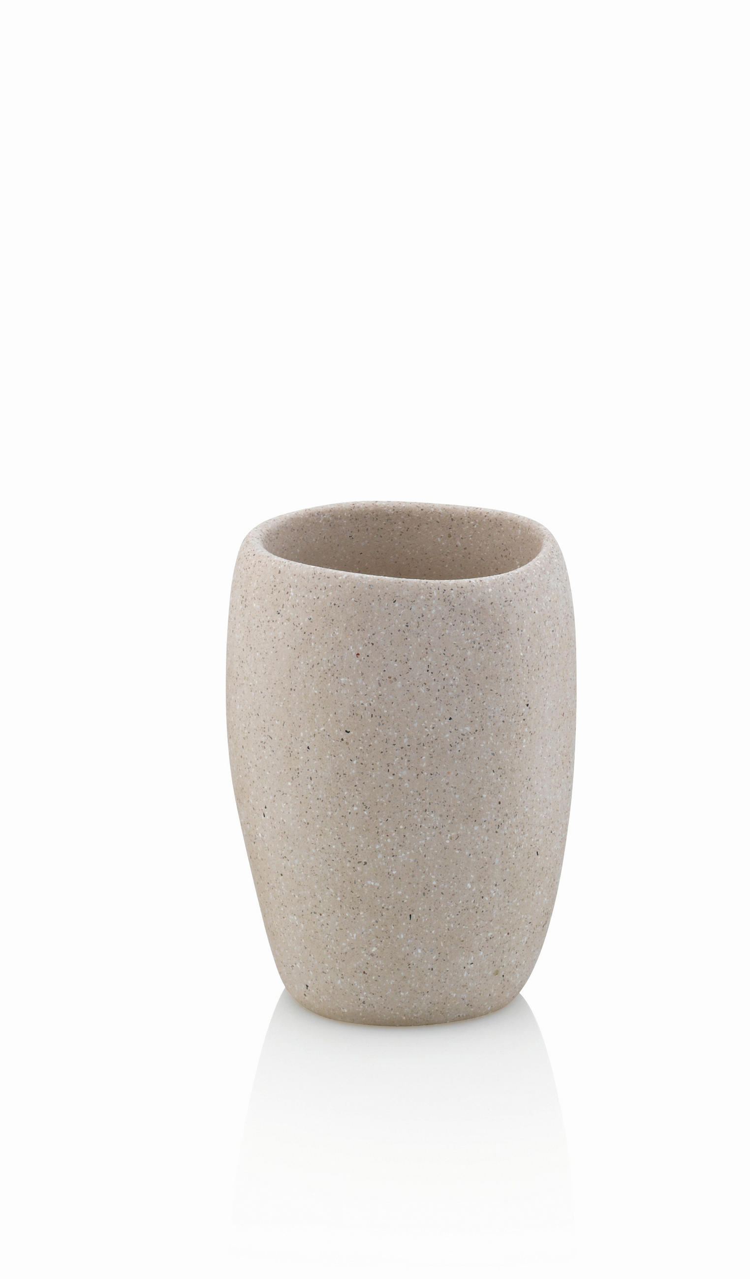 ZAHNPUTZBECHER RODA  - Beige, Basics, Stein (7,5/7,5/10,5cm) - Kela