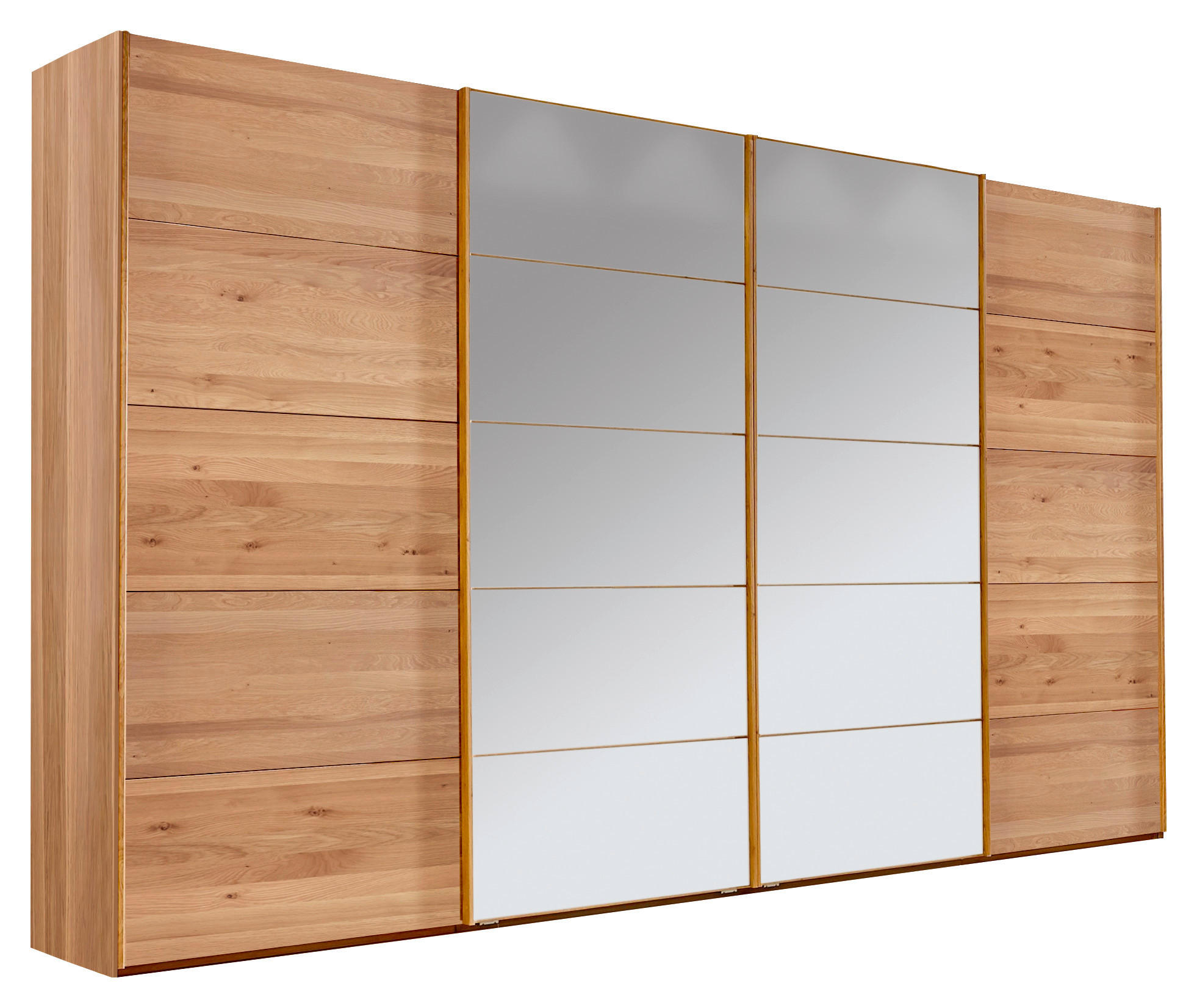 SCHWEBETÜRENSCHRANK 330/236/67 cm 4-türig Eichefarben  - Eichefarben, Natur, Glas/Holz (330/236/67cm) - Linea Natura
