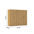 DREHTÜRENSCHRANK 251/197/60 cm 5-türig Eichefarben  - Eichefarben/Silberfarben, Design, Holzwerkstoff/Kunststoff (251/197/60cm) - Novel