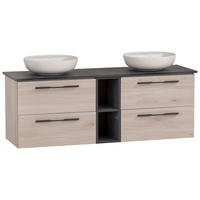 WASCHTISCHKOMBI 148,2 cm  - Sandfarben/Weiß Hochglanz, MODERN, Keramik/Holzwerkstoff (148,2cm) - Stylife