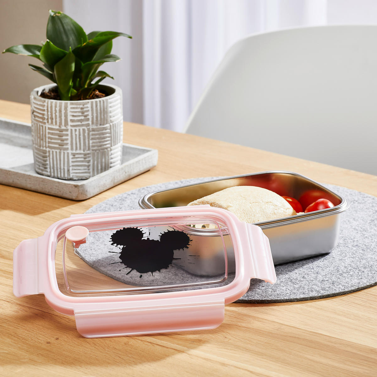 LUNCHBOX - Hellrosa/Silberfarben, Basics, Metall (19/14/6cm) - Disney