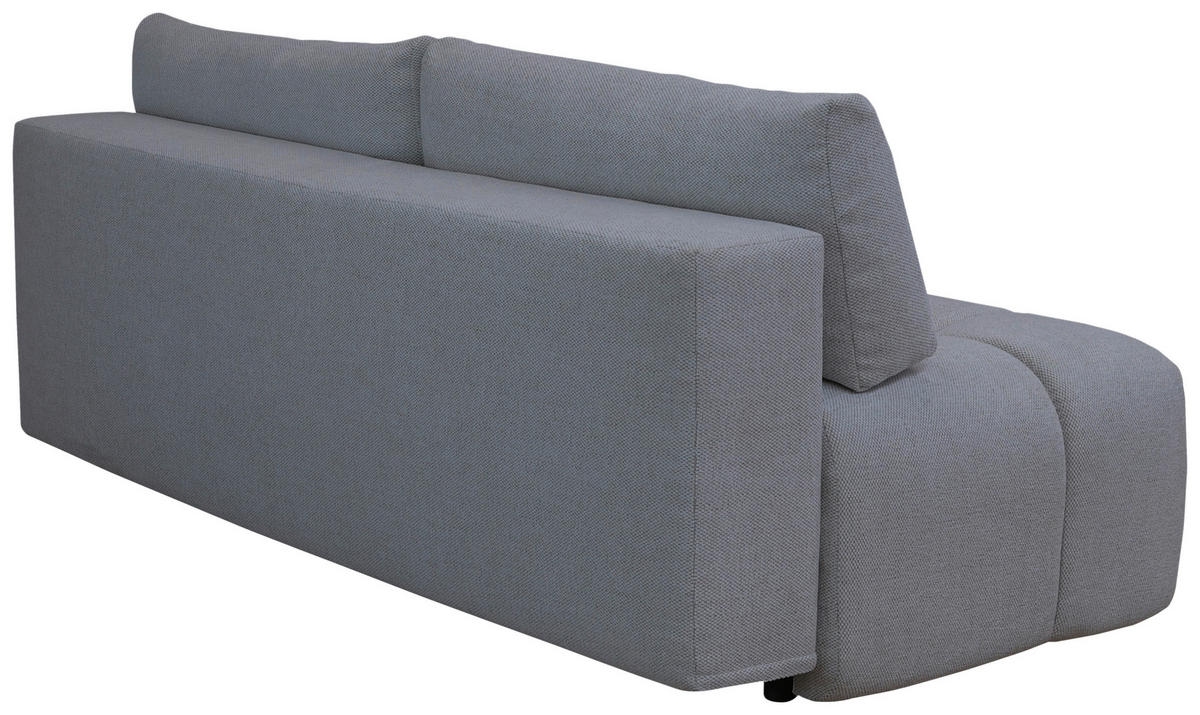 BOXSPRINGSOFA in Chenille Grau  - Schwarz/Grau, MODERN, Kunststoff/Textil (210/72/105cm) - Cantus