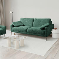 3,5-SITZER - Schwarzchrom/Grün, Design, Textil/Metall (207/85/92cm) - Livetastic