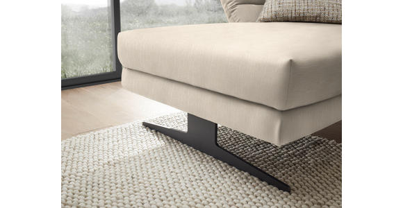 ECKSOFA  in Flachgewebe Magnolie  176-217/279-327 cm  - Magnolie/Schwarz, Design, Textil/Metall (176-217/279-327cm) - Dieter Knoll