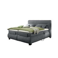 POSTELJA BOXSPRING 180 cm   x 200 cm  , tekstil, leseni material antracit  - črna/antracit, Moderno, umetna masa/tekstil (180/200cm) - Novel