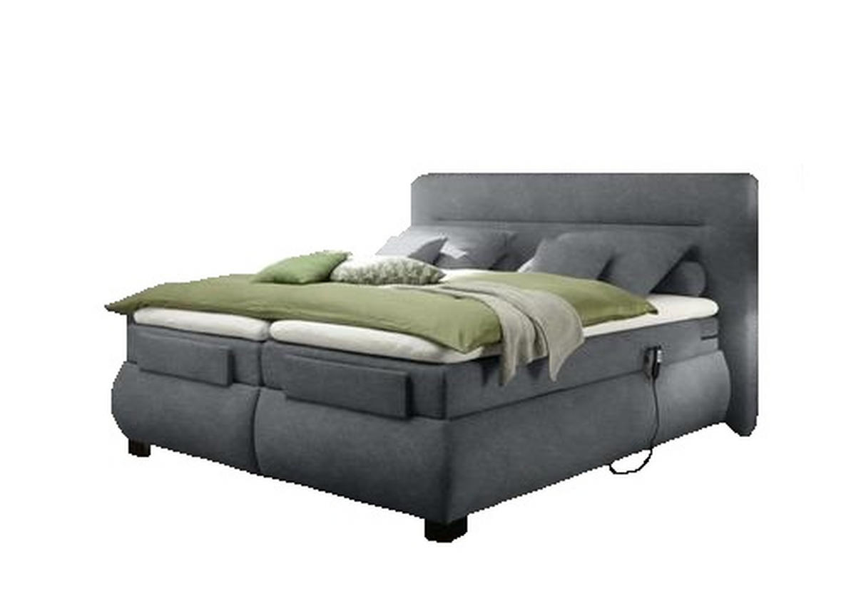 POSTELJA BOXSPRING 180 cm   x 200 cm  , tekstil, leseni material antracit  - črna/antracit, Moderno, umetna masa/tekstil (180/200cm) - Novel