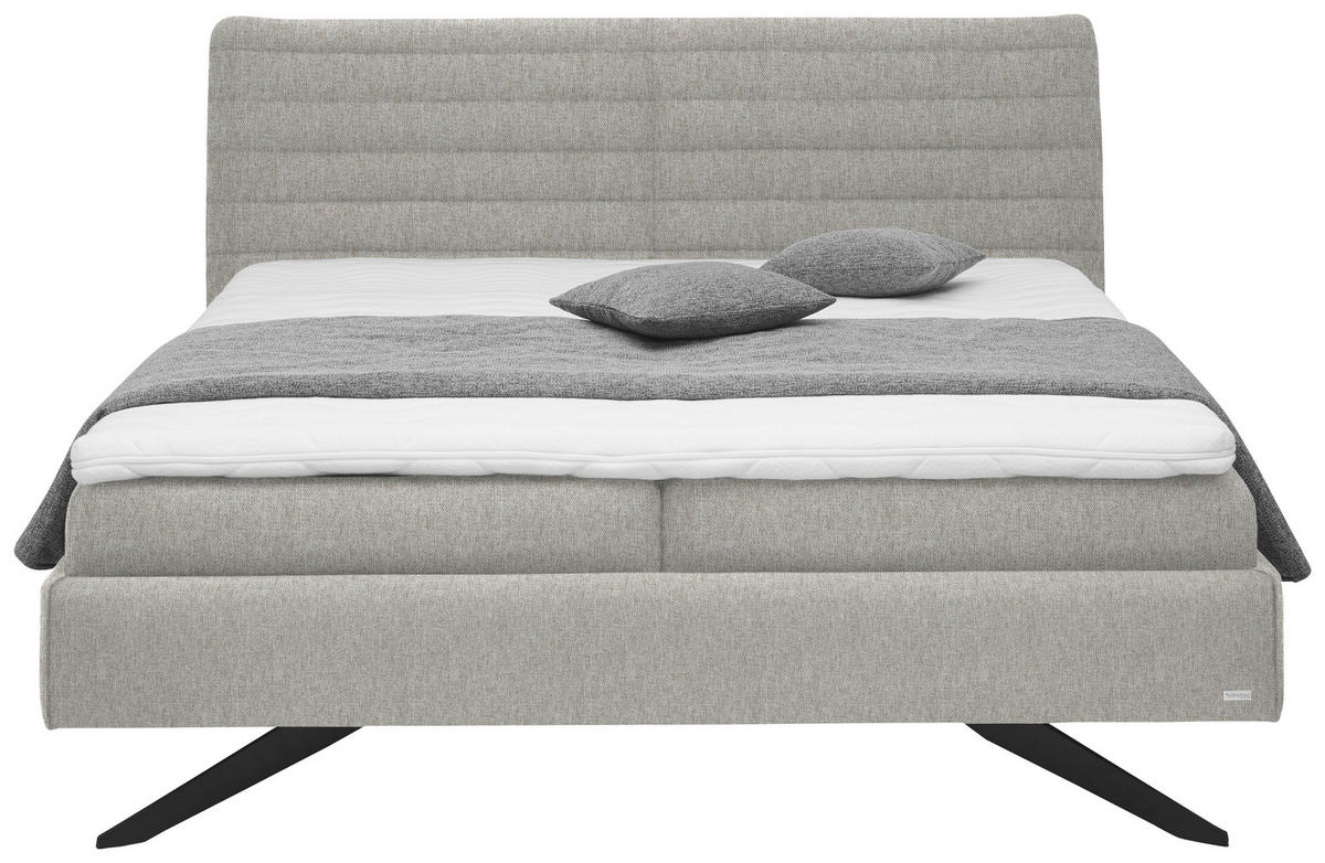 POLSTERBETT 180/200 cm  in Greige  - Weiss/Greige, Design, Holzwerkstoff/Kunststoff (180/200cm) - Dieter Knoll