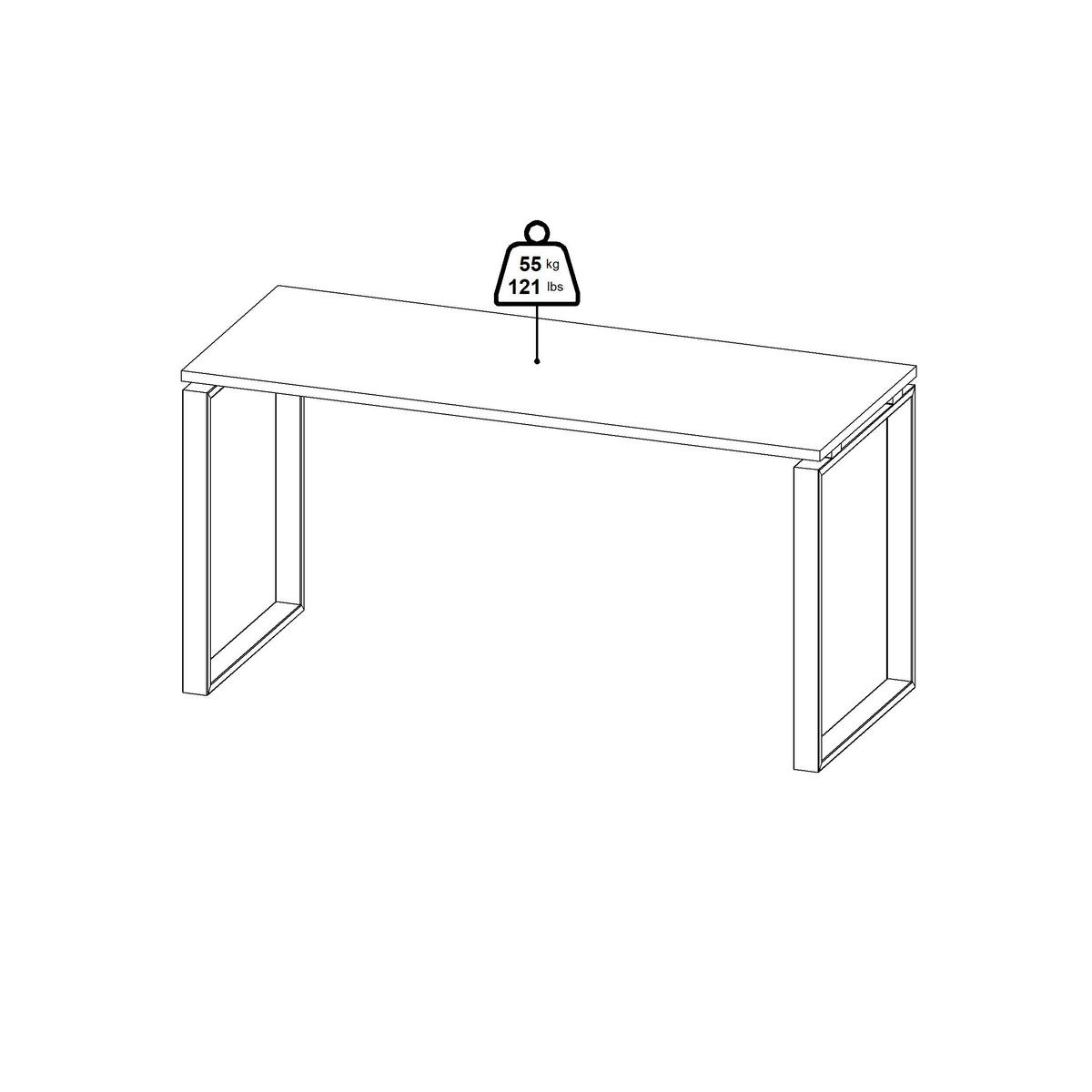 SCHREIBTISCH 150/60/75,6 cm  in Eichefarben  - Eichefarben/Grau, MODERN, Holzwerkstoff/Metall (150/60/75,6cm) - MID.YOU