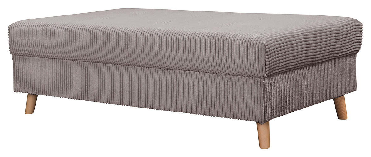 ECKSOFA inkl. Hocker Ariella Grau Cord  - Naturfarben/Grau, Design, Holz/Textil (161/231cm) - Livetastic