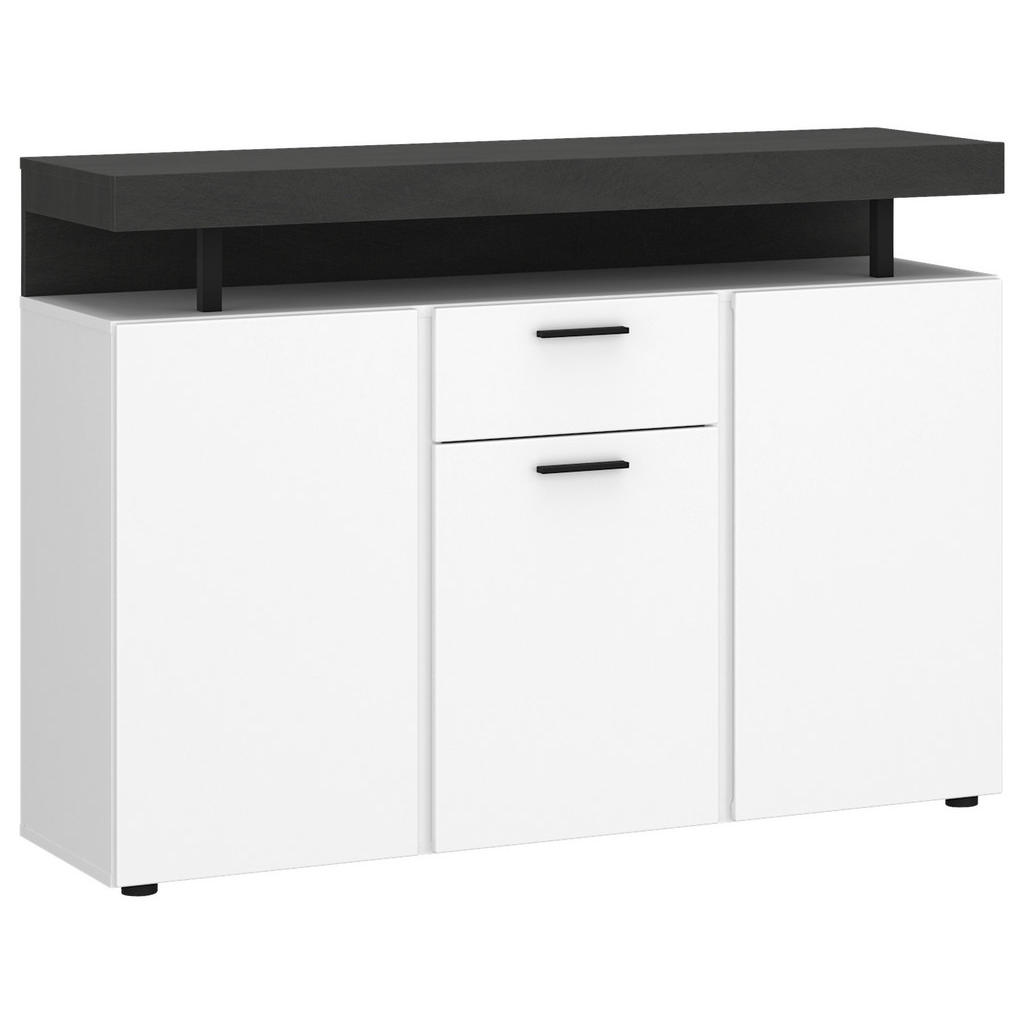 Kommode Fly Alpinweiß/ Weiß Hg/dunkelgrau B: 124 Cm
