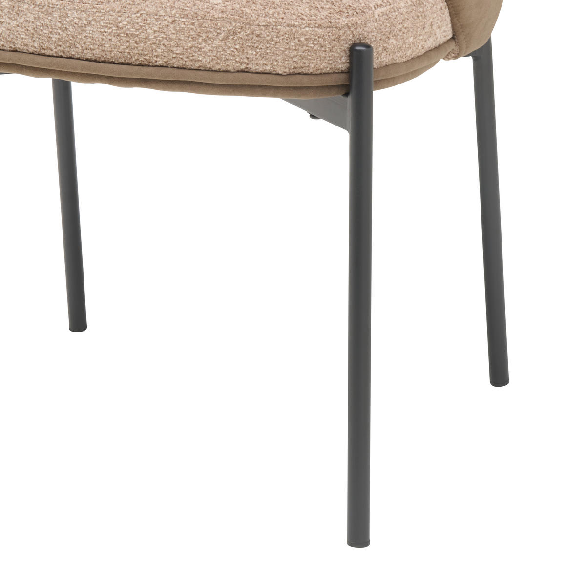 ARMLEHNSTUHL  in Eisen Samt  - Schwarz/Braun, MODERN, Textil/Metall (56/76,5/57,5cm) - MID.YOU