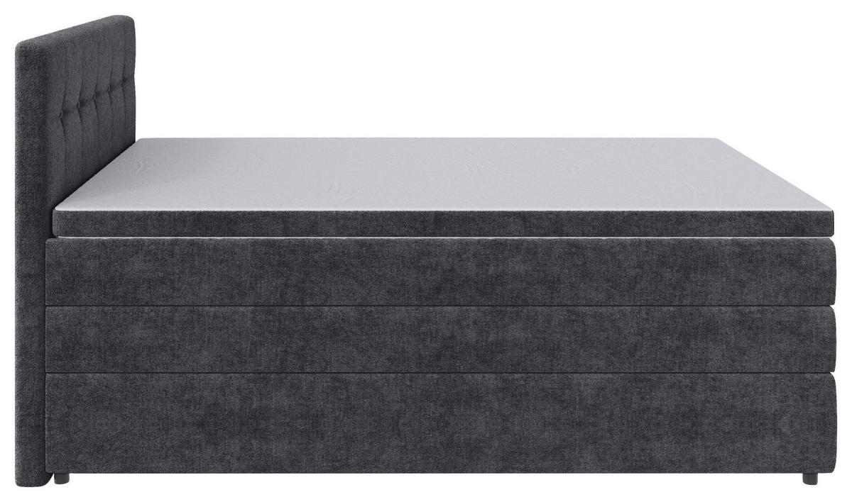 BOXSPRINGBETT 120/200 cm  in Grau  - Schwarz/Grau, Konventionell, Kunststoff/Textil (120/200cm) - Carryhome