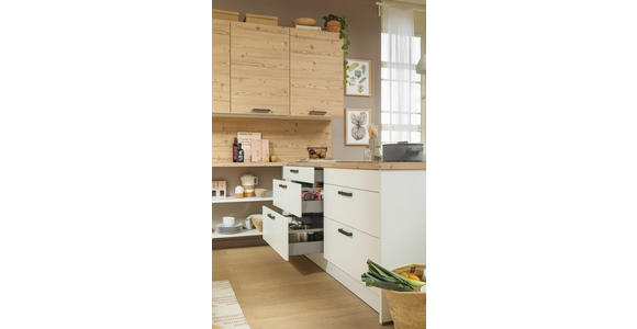 EINBAUKÜCHE   - Eichefarben/Weiß, Design, Holzwerkstoff - Novel