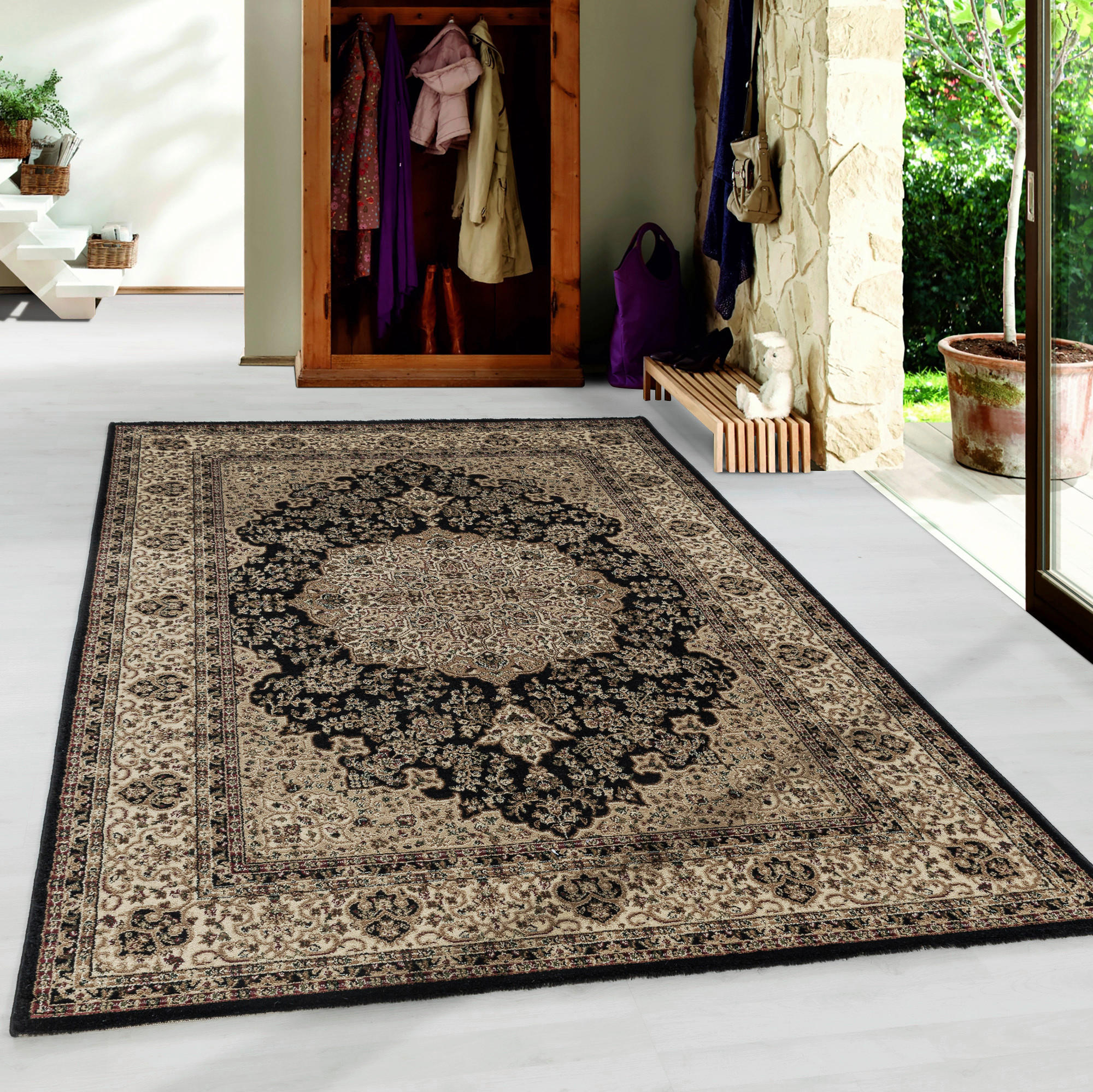 TKANI TEPIH 300/400 cm   crna  Kashmir 2608 Schwarz  - crna, Lifestyle, tekstil (300/400cm)