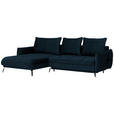 ECKSOFA Dunkelblau Flachgewebe  - Schwarz/Dunkelblau, LIFESTYLE, Textil/Metall (180/273cm) - Hom`in