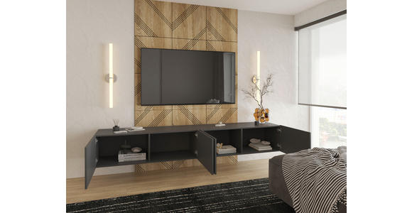 LOWBOARD Newniq in 120/36,7/45 cm - Anthrazit, Design, Holzwerkstoff (120/36,7/45cm) - Hom`in