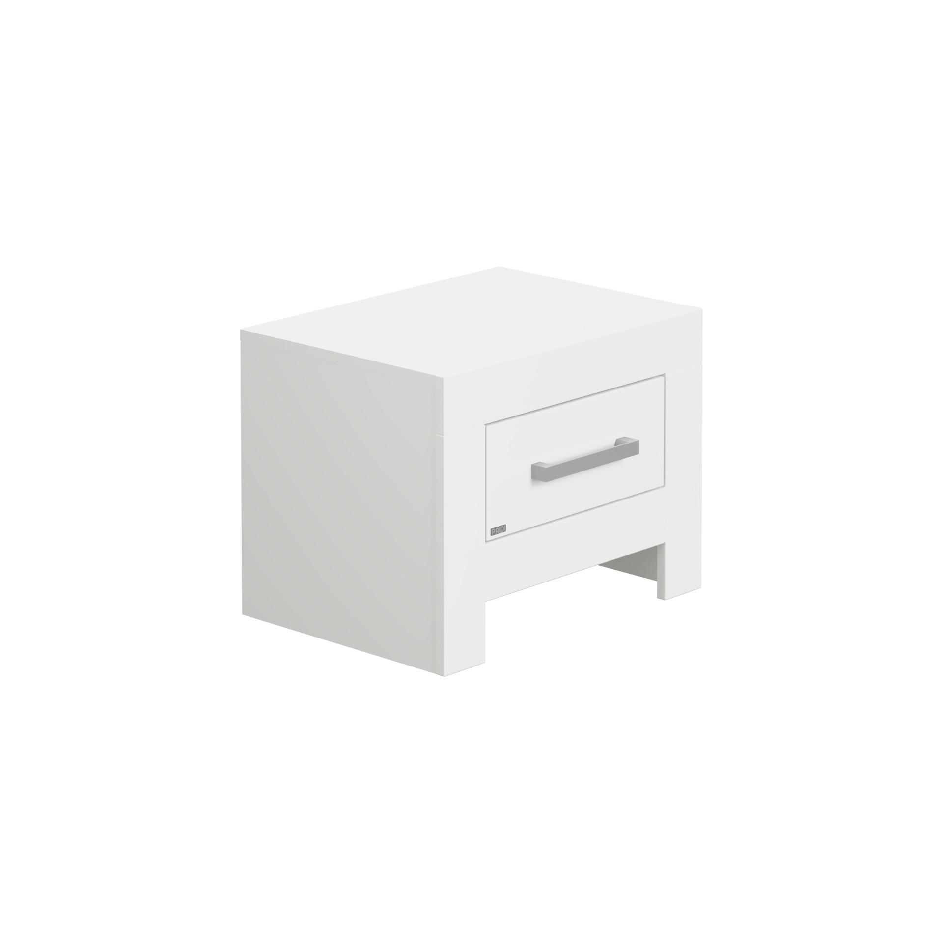 NACHTSCHRANK 53,1/40,7/39,3 cm - Chromfarben/Weiß, Design, Holzwerkstoff/Metall (53,1/40,7/39,3cm) - Paidi