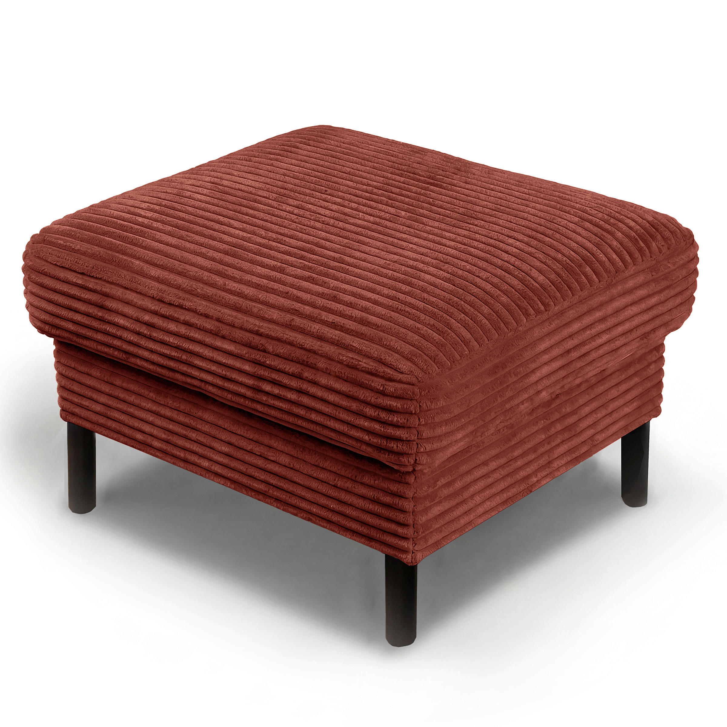 HOCKER Cord Rot  - Rot/Schwarz, Design, Textil/Metall (70/48/60cm) - Livetastic