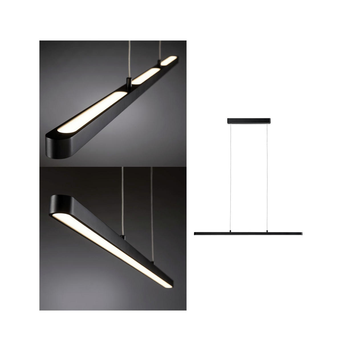 LED-HÄNGELEUCHTE 100/150 cm  - Schwarz, Design, Kunststoff/Metall (100/150cm) - Paulmann