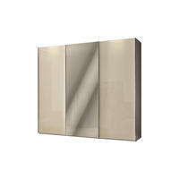 ORMAR - VISEĆA KLIZNA VRATA bela, svetlobraon  336/240/68 cm  - boja hroma/bela, Dizajnerski, staklo/metal (336/240/68cm) - Moderano