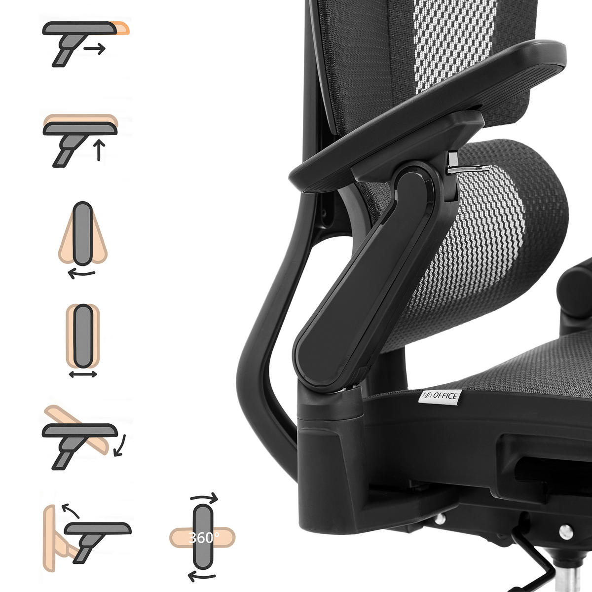 DREHSTUHL Flachgewebe Schwarz  - Silberfarben/Schwarz, MODERN, Kunststoff/Textil (68/113/67cm) - MID.YOU