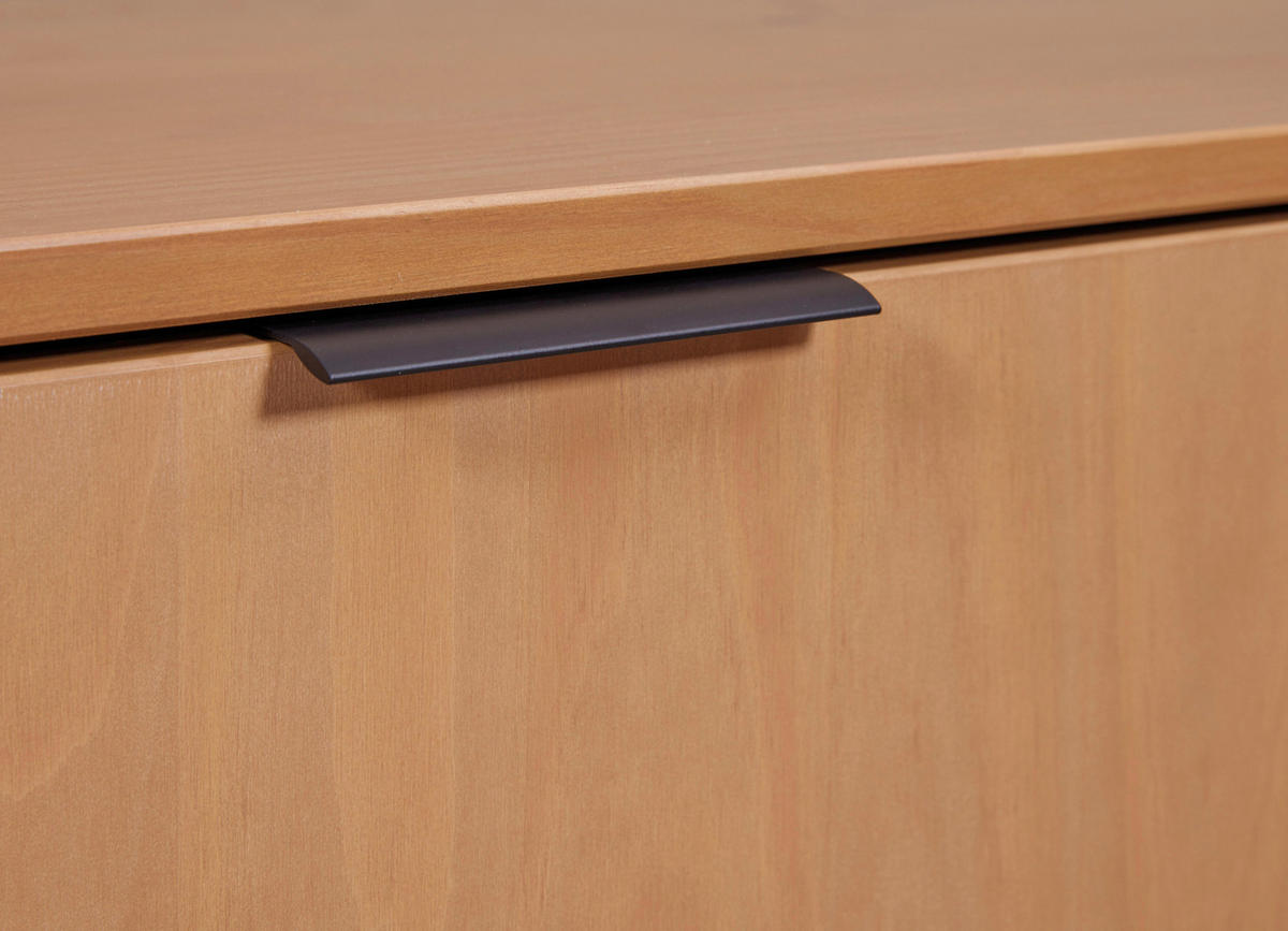 LOWBOARD 150/70/45 cm  - Eichefarben/Schwarz, Design, Holz/Metall (150/70/45cm) - Livetastic