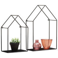 SADA NÁSTĚNNÝCH REGÁLŮ, černá - černá, Trend, kov (25/19,5/39/30,5/12/12cm) - Landscape