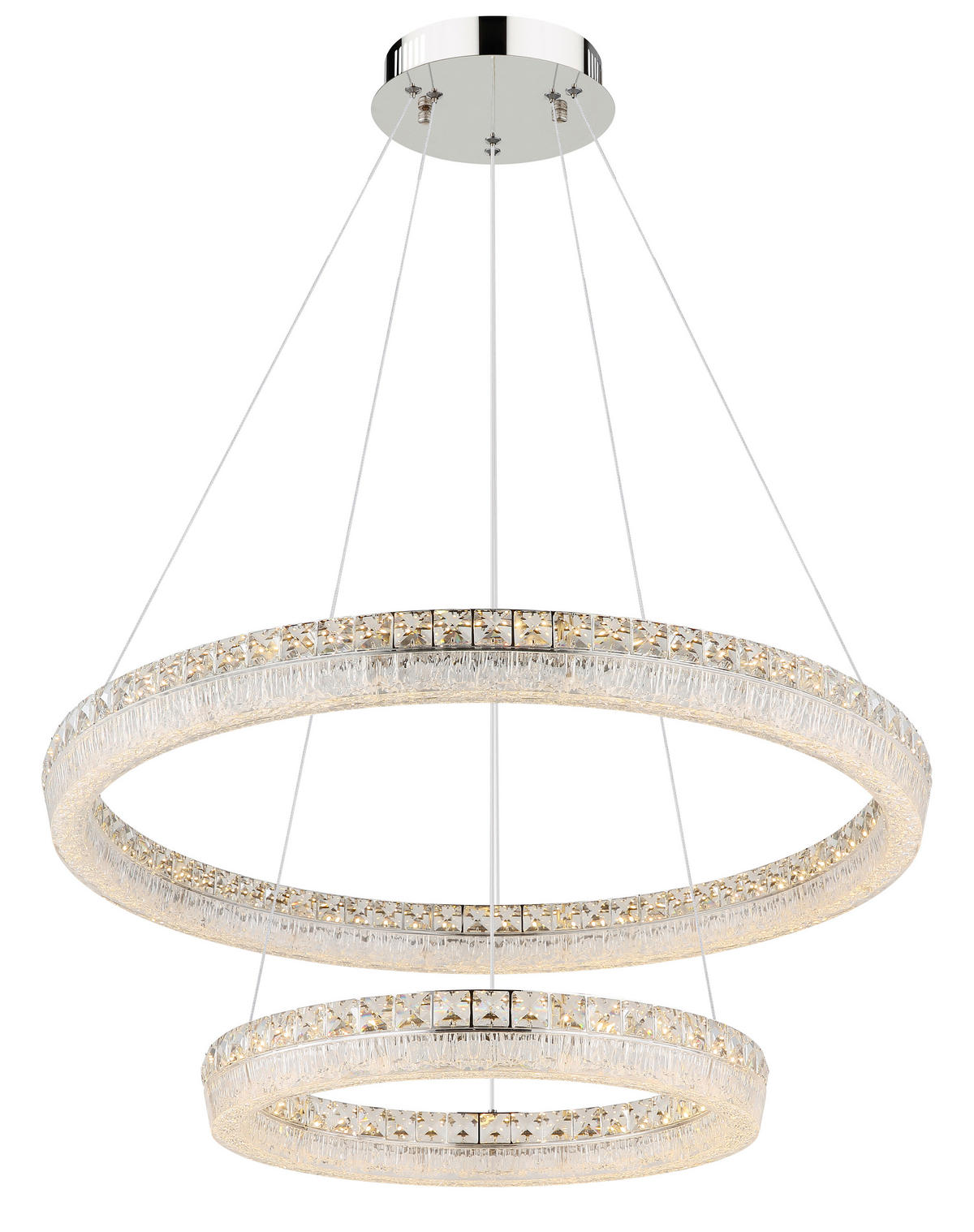 LED-HÄNGELEUCHTE 80/120 cm  - Klar/Chromfarben, Design, Glas/Kunststoff (80/120cm) - Globo