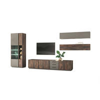 WOHNWAND 4-teilig  in Anthrazit, Eichefarben  416/200/45 cm  - Eichefarben/Anthrazit, Design, Glas/Holzwerkstoff (416/200/45cm) - MID.YOU