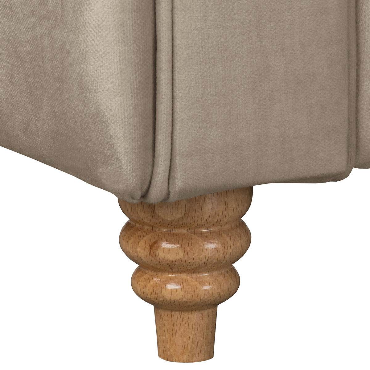 ECKSOFA Laura in Mikrofaser Taupe  284/182 cm  - Taupe/Creme, Design, Holz/Textil (284/182cm) - P & B